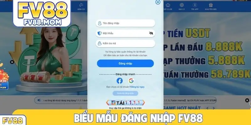 Biểu mẫu đăng nhập FV88