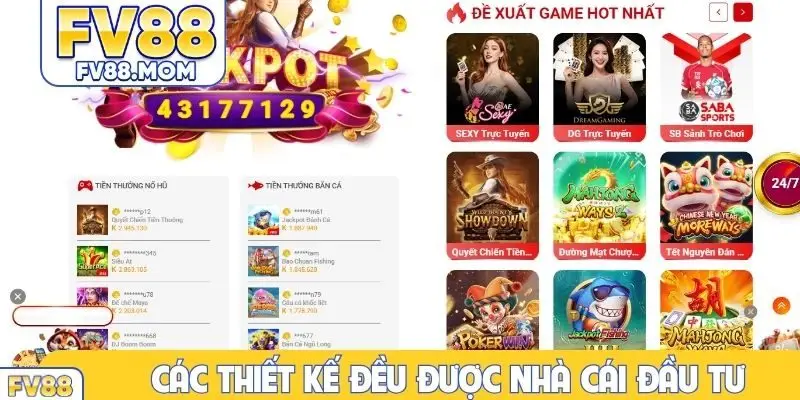 Các thiết kế đều được nhà cái đầu tư