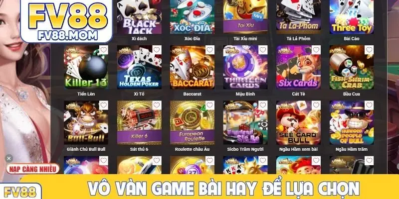 Vô vàn game bài hay để lựa chọn